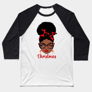 Christmas, Black Woman Baseball T-Shirt